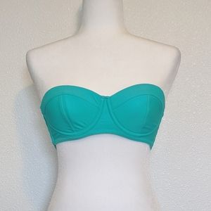 Jessica Simpson Aqua Strappy Back Bikini Top Small